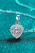 Load image into Gallery viewer, Moissanite Pendant Necklace-1 Carat Moissanite Heart Pendant Chain Necklace | moissanite necklace
