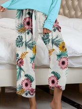 Load image into Gallery viewer, Womens Loungewear-Round Neck Top and Printed Pants Lounge Set | pajamas