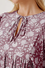 Load image into Gallery viewer, Babydoll Dress | Floral Tie Neck Ruched Dress

