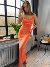 Load image into Gallery viewer, Backless Cowl Neck Sleeveless Cami Dress | Dress
