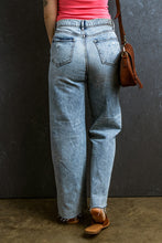 Load image into Gallery viewer, Blue Jeans | Distressed Raw Hem Straight Blue Jeans | Blue Jeans
