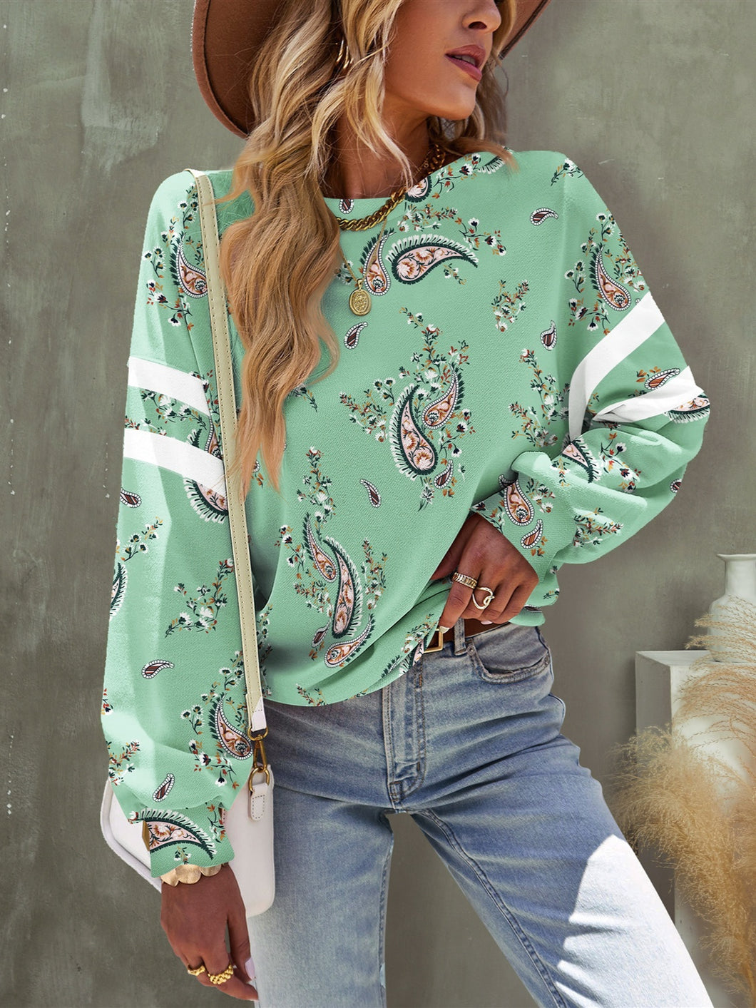 Bohemian Top | Paisley Dropped Shoulder T-Shirt