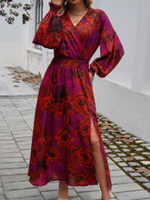 Load image into Gallery viewer, Long Sleeve Midi Dress | Split Surplice
