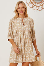 Load image into Gallery viewer, Babydoll Dress | Floral Tie Neck Ruched Dress
