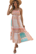 Load image into Gallery viewer, Multicolor Boho Patchwork Print Square Neck Sundress | Dresses/Maxi Dresses
