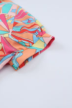 Load image into Gallery viewer, Multicolor Abstract Geometry Print Half Puff Sleeve Loose Shirt | Tops/Blouses &amp; Shirts
