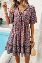 Load image into Gallery viewer, Womens Mini Dress | Printed V-Neck Half Sleeve Mini Dress | Mini Dress
