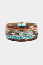 Load image into Gallery viewer, Brown Vintage Turquoise Multi-layer Leather Bracelet
