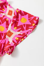 Load image into Gallery viewer, Maxi Dress | Strawberry Pink Geo Print V-neck Dress
