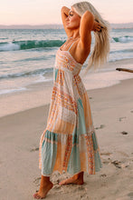 Load image into Gallery viewer, Multicolor Boho Patchwork Print Square Neck Sundress | Dresses/Maxi Dresses
