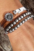 Load image into Gallery viewer, Brown Daisy Beading Alloy Multilayer Bracelet
