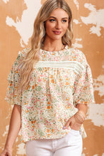 Load image into Gallery viewer, Multicolor Floral Print Wide Ruffle Sleeves Blouse | Tops/Blouses &amp; Shirts
