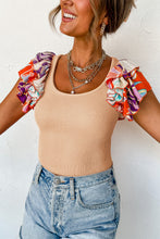 Load image into Gallery viewer, Bodysuit | Parchment Ribbed Knit Ruffled Sleeve Bodysuit
