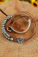 Load image into Gallery viewer, Brown Daisy Beading Alloy Multilayer Bracelet
