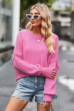 Load image into Gallery viewer, Ribbed Trim Drop Shoulder Baggy Sweater | Tops/Sweaters &amp; Cardigans
