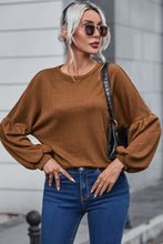 Load image into Gallery viewer, Faux Knit Jacquard Puffy Long Sleeve Top | Tops/Long Sleeve Tops
