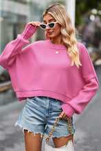 Load image into Gallery viewer, Ribbed Trim Drop Shoulder Baggy Sweater | Tops/Sweaters &amp; Cardigans
