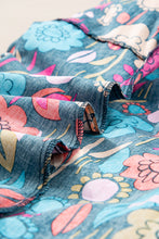 Load image into Gallery viewer, Green Floral Print Puff Sleeve Ruffled Mini Dress | Dresses/Floral Dresses
