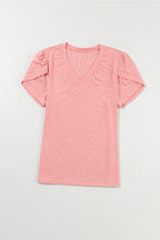 Load image into Gallery viewer, Rose Tan Fashion Petal Sleeve V Neck T Shirt | Tops/Tops &amp; Tees
