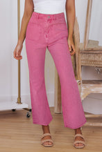 Load image into Gallery viewer, Pink Ankle-length Flare Leg Raw Hem Jeans | Bottoms/Jeans
