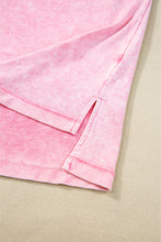 Load image into Gallery viewer, Strawberry Pink Mineral Wash Exposed Seam Drop Shoulder Oversized Tee
