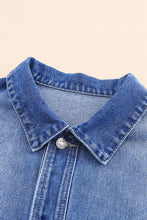 Load image into Gallery viewer, Loose Denim Jacket | Blue Chest Pockets Drop Shoulder Jacket
