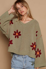 Load image into Gallery viewer, Chenille Floral Pattern Sweater

