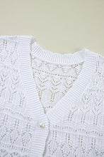 Load image into Gallery viewer, Cardigan Sweater | Openwork V-Neck Half Sleeve Cardigan
