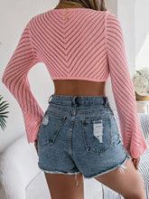 Load image into Gallery viewer, Swimsuit Cover Up | Openwork Tied Long Sleeve Knit
