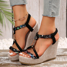 Load image into Gallery viewer, Braided Strap Wedge Sandals
