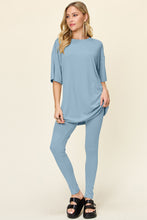 Load image into Gallery viewer, Dropped Shoulder T-Shirt and Leggings Set
