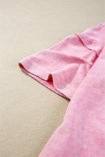 Load image into Gallery viewer, Strawberry Pink Mineral Wash Exposed Seam Drop Shoulder Oversized Tee
