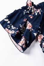 Load image into Gallery viewer, Blue Ruffle Off Shoulder Flounce Sleeve Floral Blouse | Tops/Blouses &amp; Shirts
