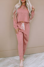 Load image into Gallery viewer, Activewear | Pink Solid Sport Boxy Fit Pullover &amp; Pants Outfit
