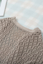 Load image into Gallery viewer, Open Front Cardigan | Smoke Gray Pointelle Knit Sweater
