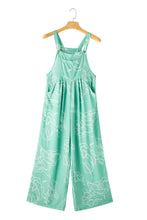 Load image into Gallery viewer, Moonlight Jade Printed Bib Wide Leg Overalls | Bottoms/Jumpsuits &amp; Rompers
