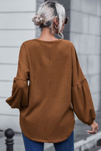 Load image into Gallery viewer, Faux Knit Jacquard Puffy Long Sleeve Top | Tops/Long Sleeve Tops
