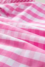 Load image into Gallery viewer, Ruffled Sleeve Top | Rose Red Checkered Blouse
