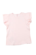 Load image into Gallery viewer, Pink Textured Tiered Ruffled Short Sleeve Blouse | Tops/Blouses &amp; Shirts
