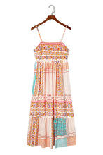 Load image into Gallery viewer, Multicolor Boho Patchwork Print Square Neck Sundress | Dresses/Maxi Dresses
