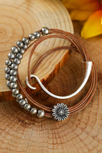Load image into Gallery viewer, Brown Daisy Beading Alloy Multilayer Bracelet

