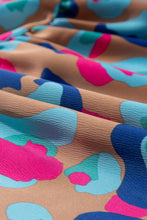 Load image into Gallery viewer, Green Leopard Print Bubble Sleeve Slit Neck Ruffled Dress | Dresses/Mini Dresses
