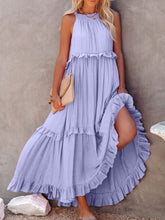 Load image into Gallery viewer, Womens Maxi Dress | Ruffled Sleeveless Maxi Dress with Pockets | Dresses/Maxi Dresses
