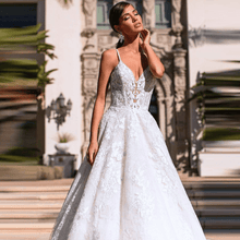 Load image into Gallery viewer, Backless Wedding Dress-Lace A Line Bridal Gown | Wedding Dresses
