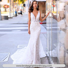 Load image into Gallery viewer, Mermaid Wedding Dress-Beach Wedding Dress-Lace Chiffon | Wedding Dresses
