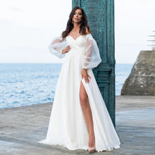 Load image into Gallery viewer, Beach Wedding Dress-Lace Chiffon Backless Wedding Dress | Wedding Dresses
