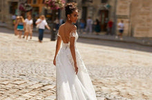 Load image into Gallery viewer, Backless Wedding Dress- Boat Neckline Bridal Dress | Wedding Dresses
