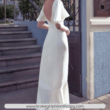 Load image into Gallery viewer, Beach Wedding Dress-Bohemian Chiffon Backless Wedding Dress | Wedding Dresses
