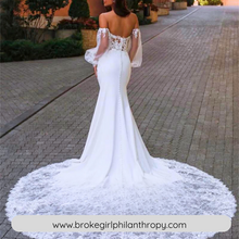 Load image into Gallery viewer, Mermaid Wedding Dress-Off the Shoulder Boho Bridal Gown | Wedding Dresses
