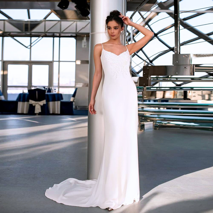 Simple Wedding Dress-Backless Mermaid Bridal Gown | Wedding Dresses